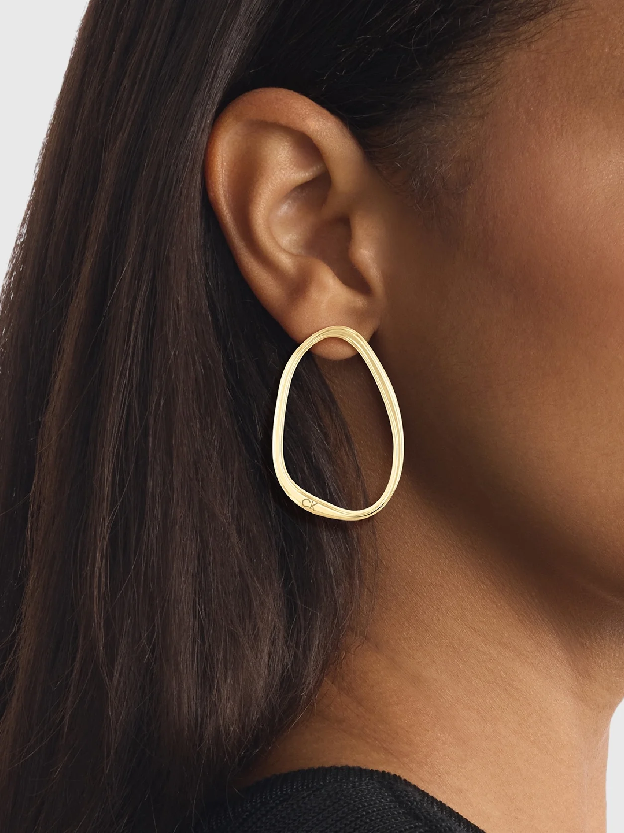Gold Elongated Drop Earrings
