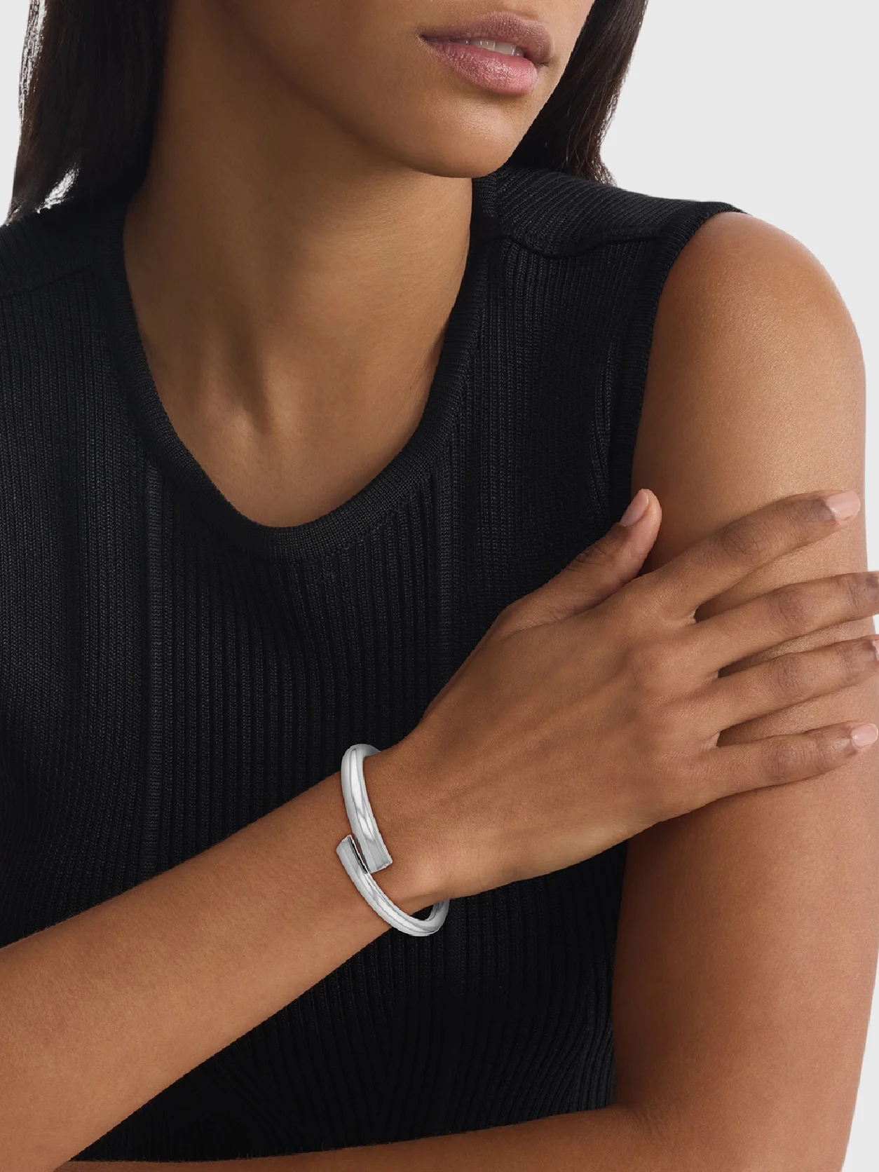 Silver CK Spiral Bangle