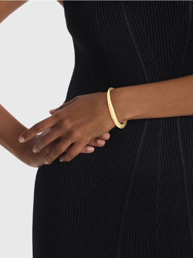 Gold Elongated Drop Bangle
