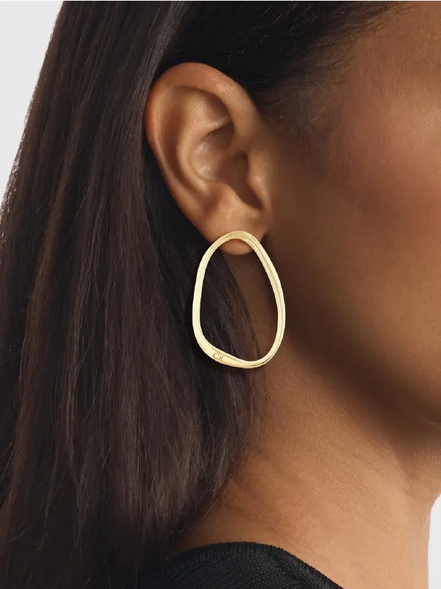 Gold Elongated Drop Earrings