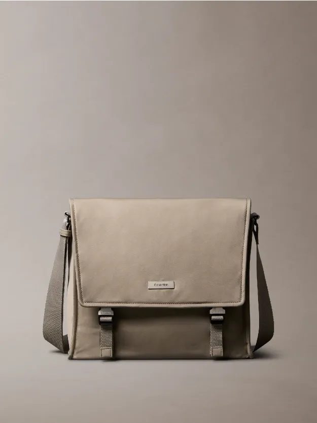 Desert Taupe Matte Nylon Messenger Bag