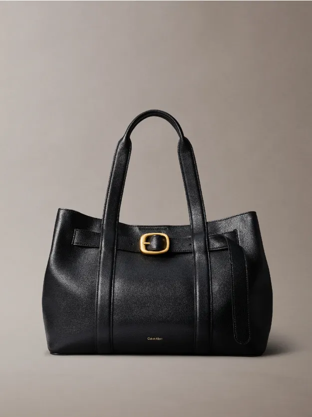 Black Belted Tote Bag