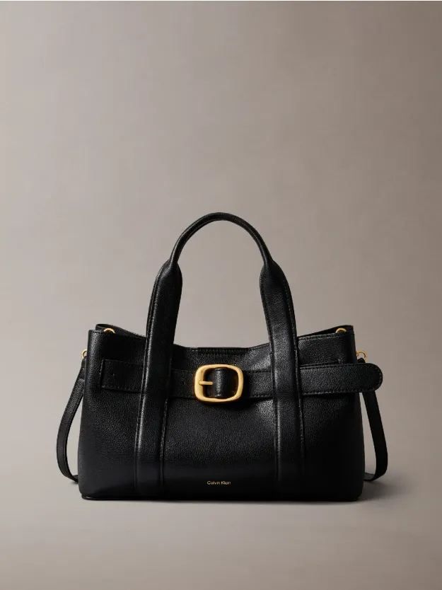 Black Belted Small Tote Bag