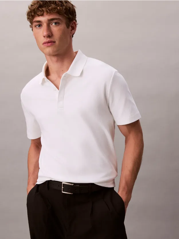 Bright White Premium Cotton Polo