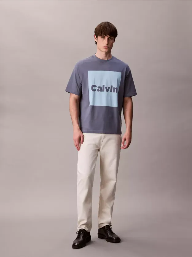 Metro Grey Logo Box Graphic Relaxed T-Shirt