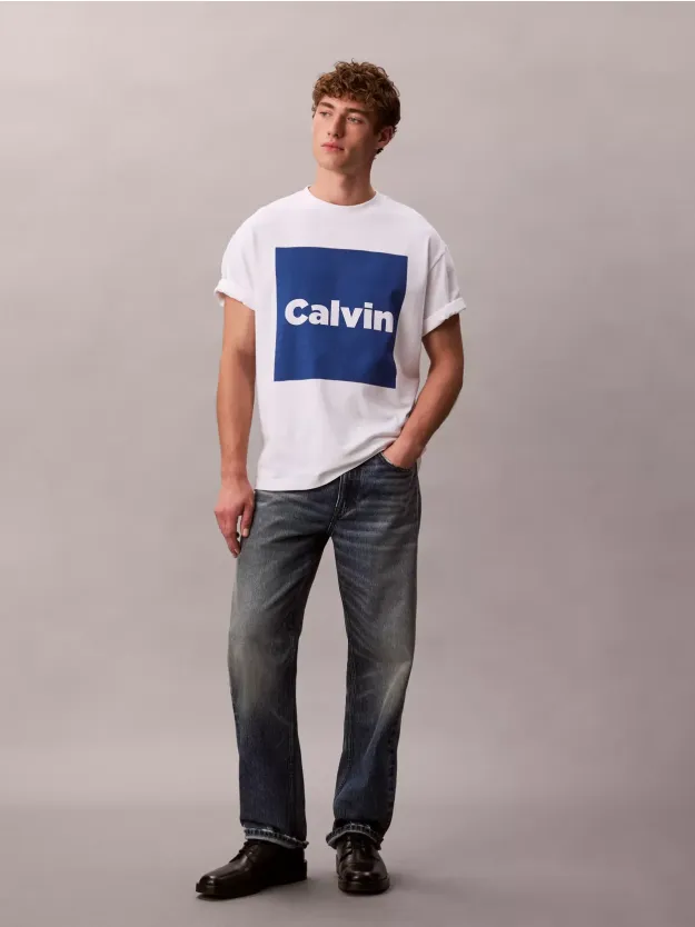 Brilliant White Logo Box Graphic Relaxed T-Shirt