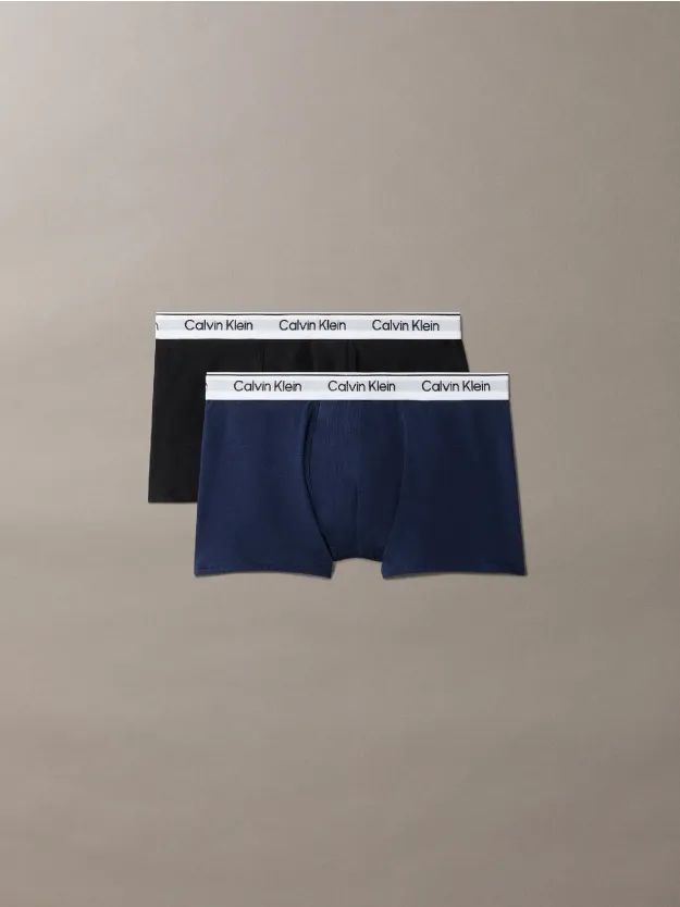 Pvhblack/Blackiris 2 Pack Boys Trunks - Icon Cotton Stretch