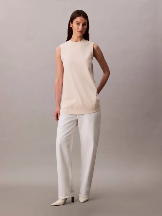 Emblem AOP Forged Iron/Black Combo Jacquard Logo Sleeveless Top