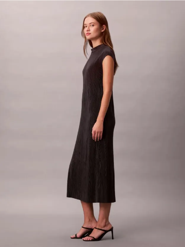 Ebony Plisse Midi Dress
