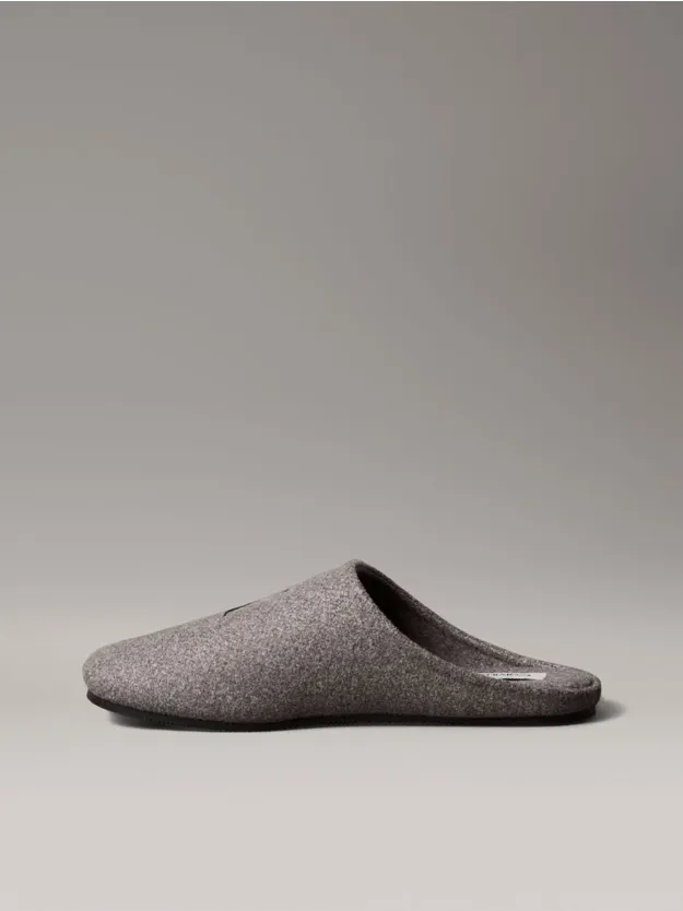 Granite Gray/Black Felt Signature Logo Mule Slippers