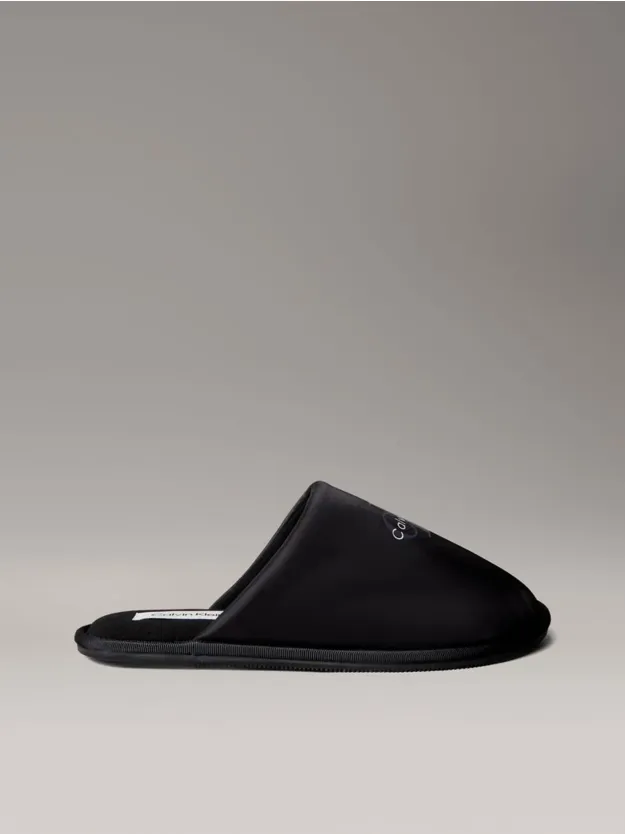 Triple Black Signature Logo Hotel Slippers