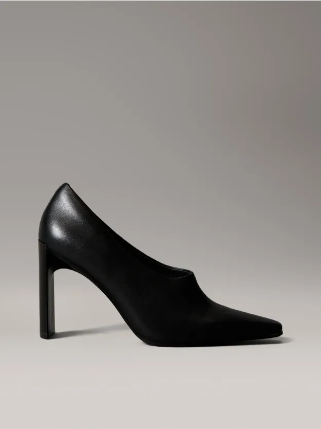 PVH Black Leather Stiletto Pumps
