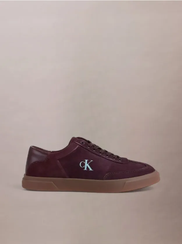 Bordeaux Suede Signature Logo Trainers