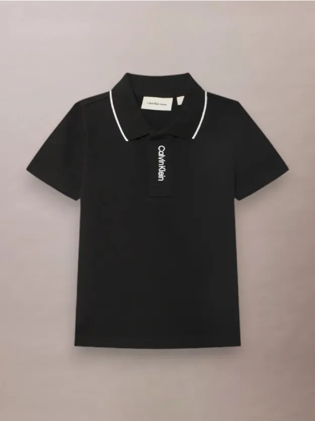 Ck Black Pique Polo Shirt