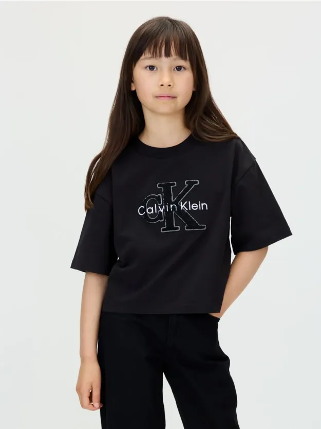 Ck Black Toweling Logo T-shirt