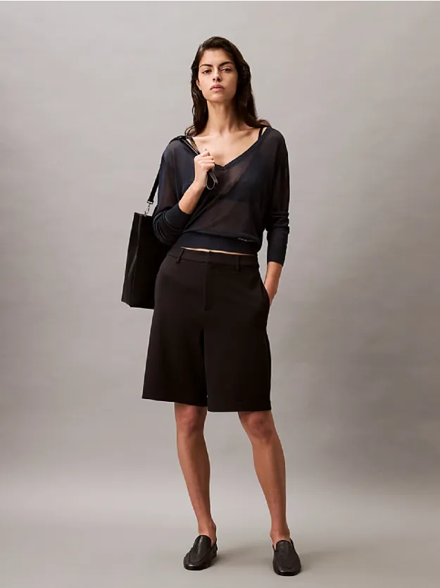 Ck Black Milano Jersey Bermuda Shorts