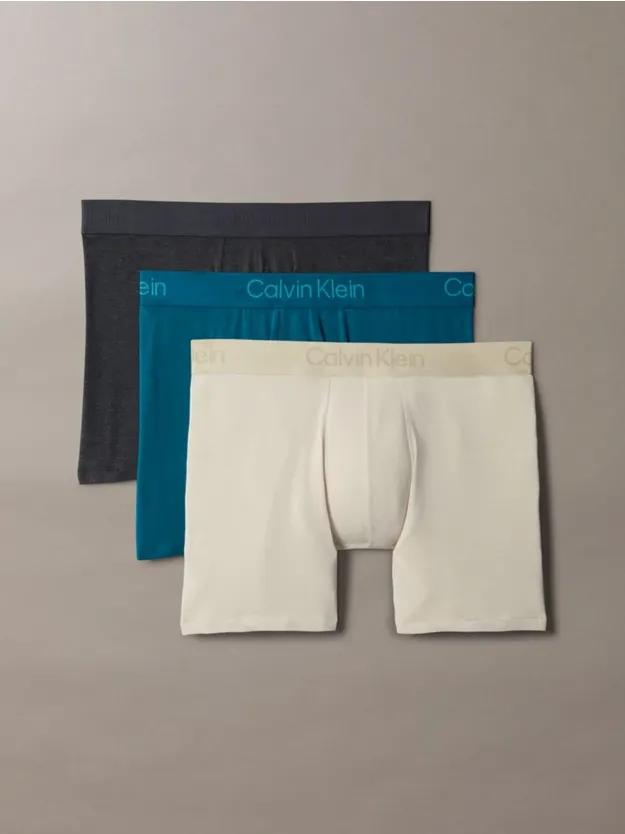 CHARCOAL HEATHER/ALOE ESENCE/TEAL M 3 Pack Boxer Briefs - Ultra Soft Modal