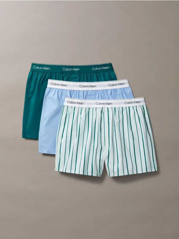 Turf/Logo Split Stripe+Srout Green/ 3 Pack Slim Fit Boxers - Icon Cotton Stretch