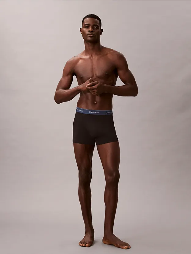 BLACK BODIES W/ TAHITI TURQUOISE/DA 3 Pack Relaxed Dart Trunks - Icon Cotton Stretch