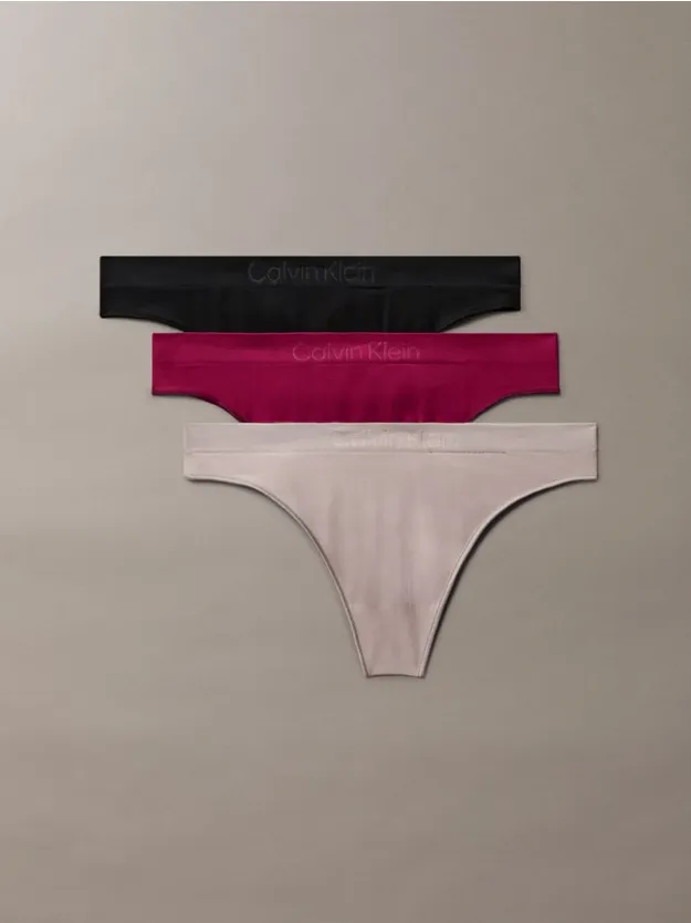 BLACK/MINK/BEET RED 3 Pack Thongs - Bonded Flex Seamless