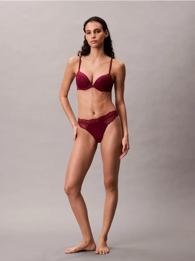 Alluring Pink Push Up Plunge Bra - Perfectly Fit Lace