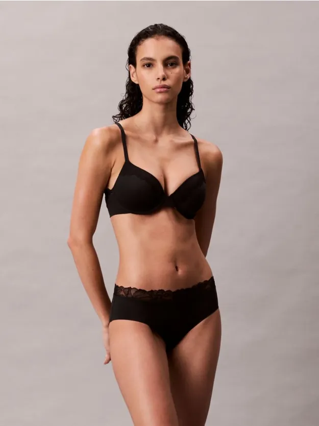 Black Lightly Lined Full Coverage Bra - Perfectly Fit Lace