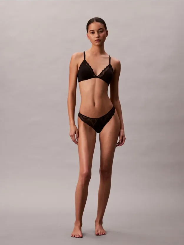 Black Triangle Bra - Sensual Stretch Lace