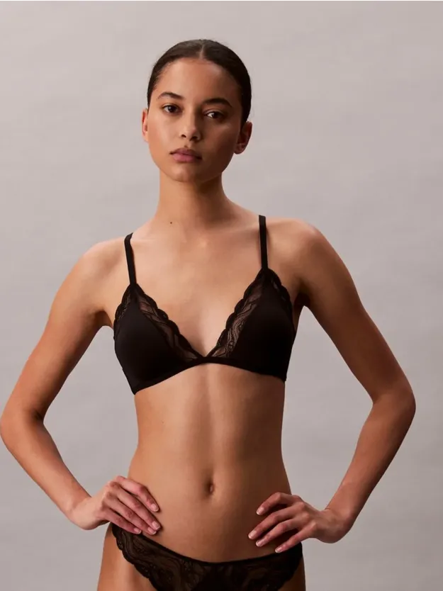Black Triangle Bra - Sensual Stretch Lace