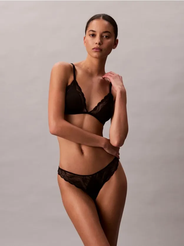 Black Triangle Bra - Sensual Stretch Lace