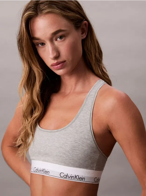 Grey Heather Unlined Bralette - Icon Cotton Modal