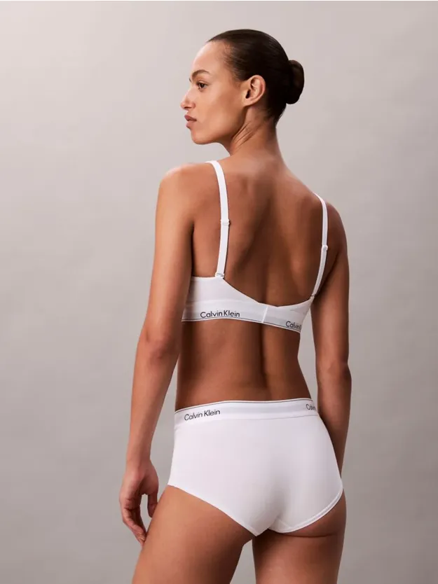 White Lightly Lined Bralette - Icon Cotton Modal