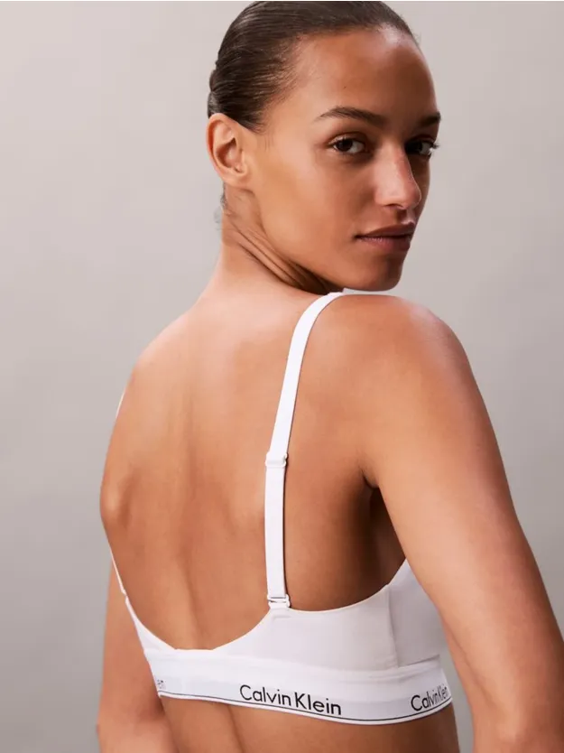 White Lightly Lined Bralette - Icon Cotton Modal