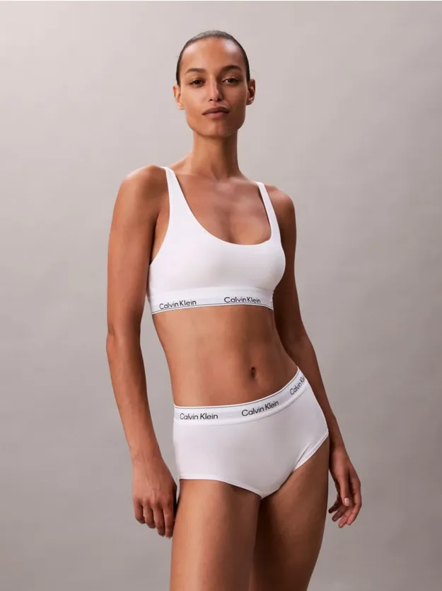 White Lightly Lined Bralette - Icon Cotton Modal