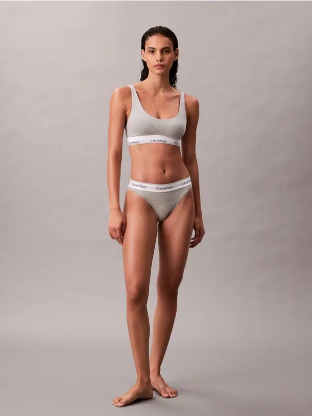 Grey Heather Lightly Lined Bralette - Icon Cotton Modal