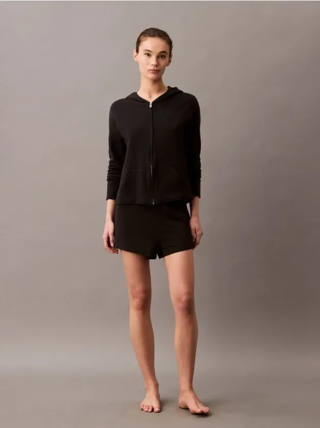 Black Lounge Hoodie - Icon Cotton Terry