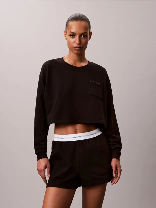 Black Logo Cotton Jersey Lounge Shorts