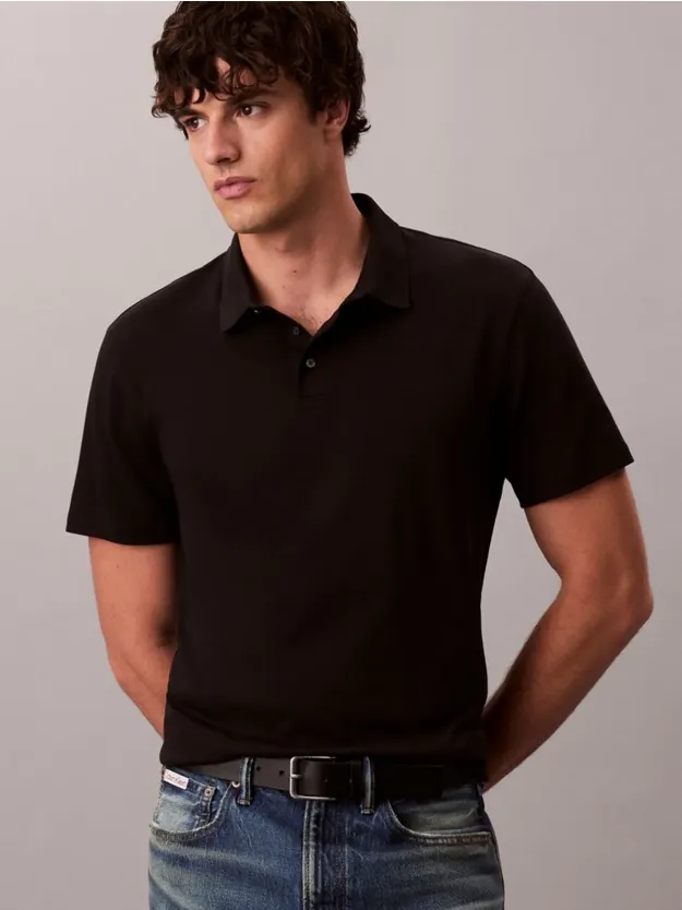Black Supima Cotton Polo Shirt