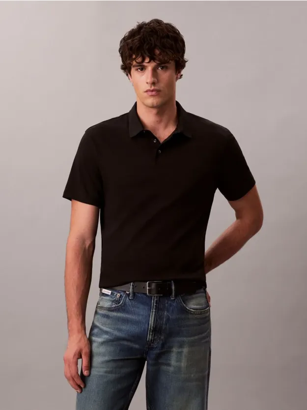 Black Supima Cotton Polo Shirt