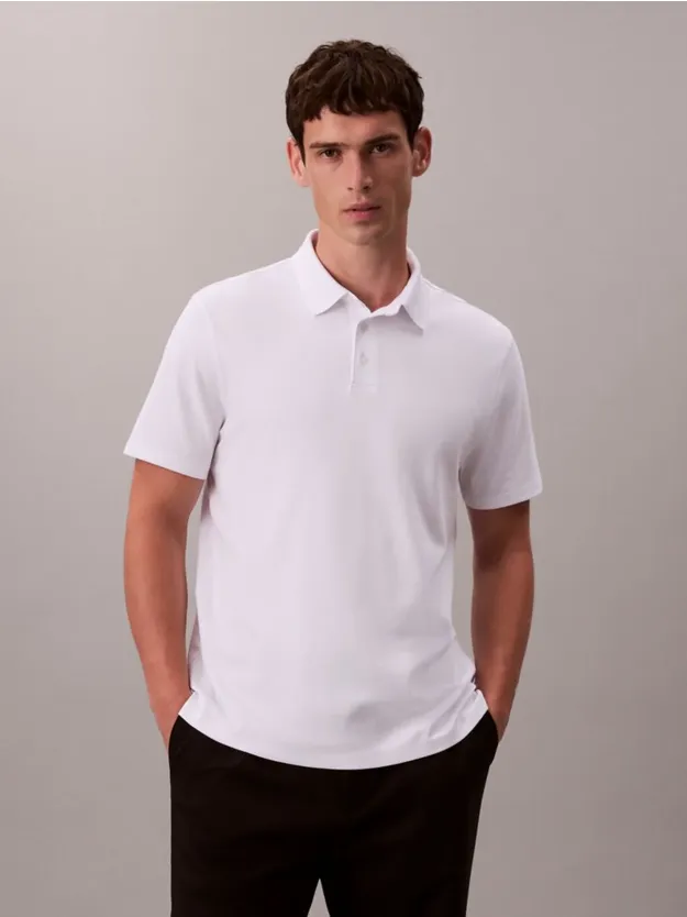 Bright White Supima Cotton Polo Shirt