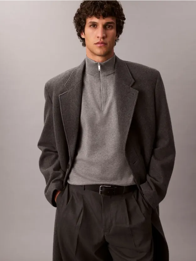 Medium Grey Htr Quarter Zip Jumper