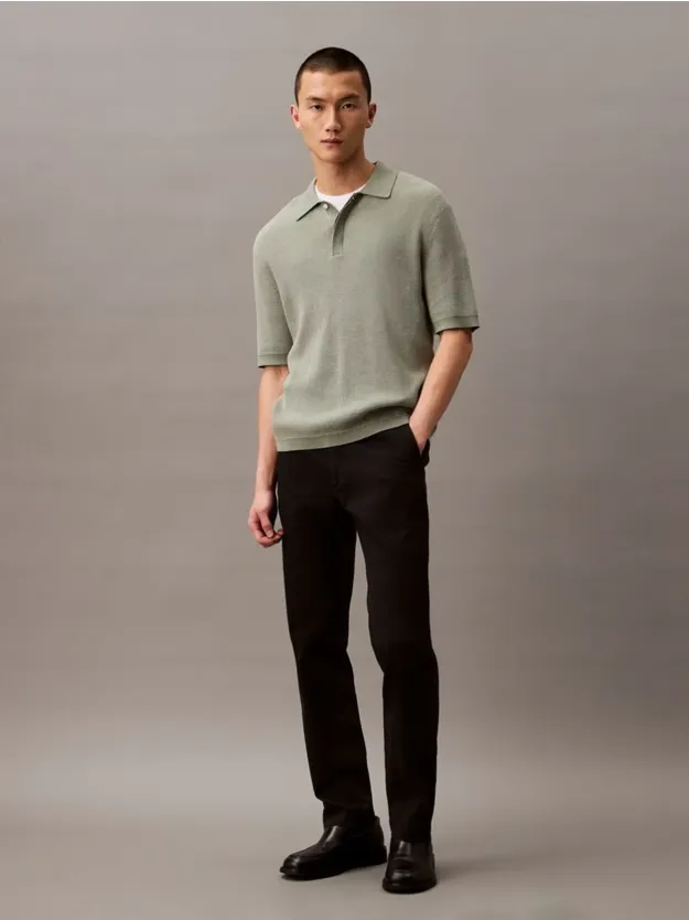 Black Slim Cotton Stretch Chinos
