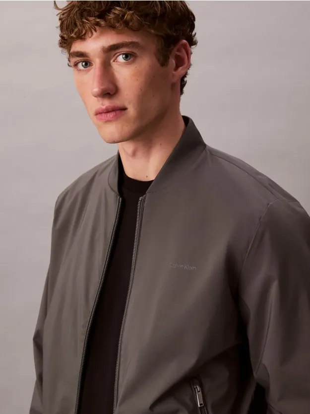 Dark Grey Relaxed Bomber Jacket