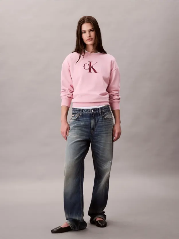 Pink Nectar Cropped Monogram Sweatshirt
