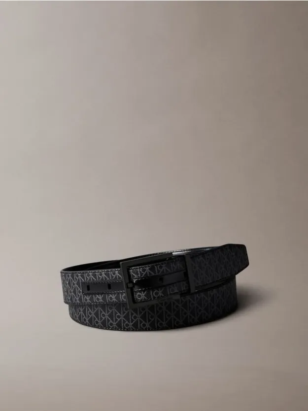 Black Reversible Emblem Logo Belt