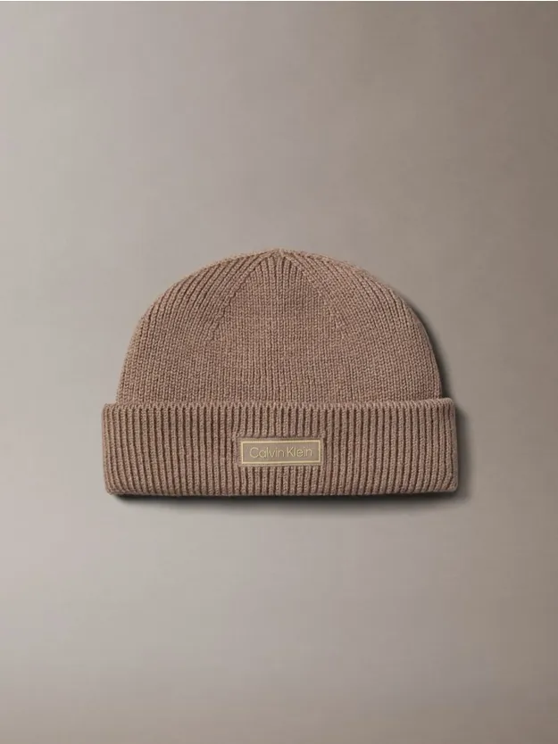 Walnut Wool Cashmere Blend Fisherman Beanie