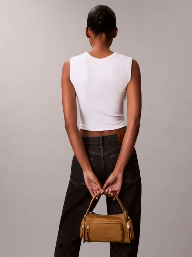 Cumin Soft Satin Nylon Shoulder Bag