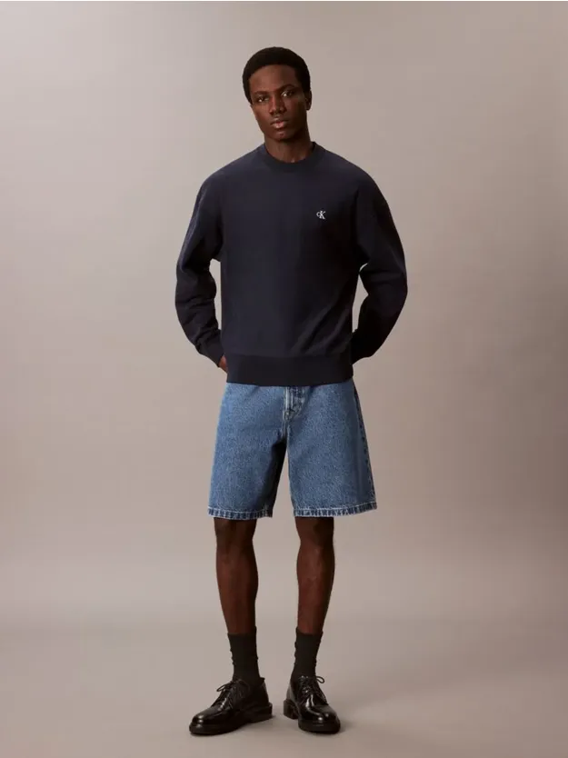 Dark Sapphire Oversized Cotton Terry Sweatshirt