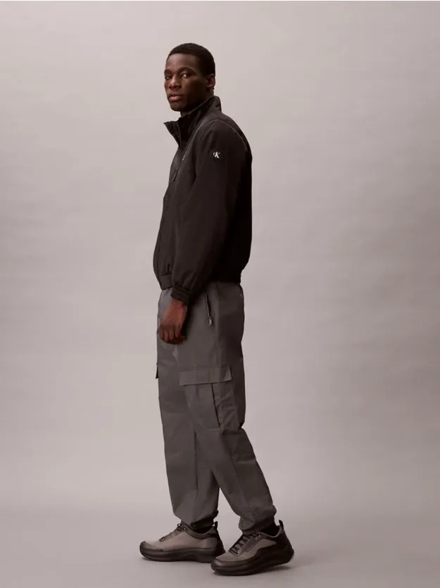 Dark Grey Nylon Cargo Joggers