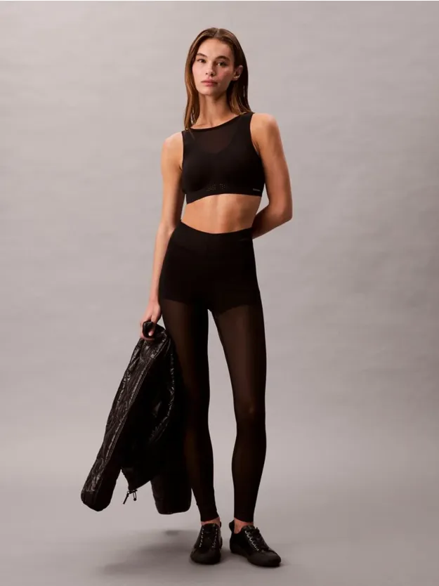 Black Invisible Shapewear Mesh Leggings