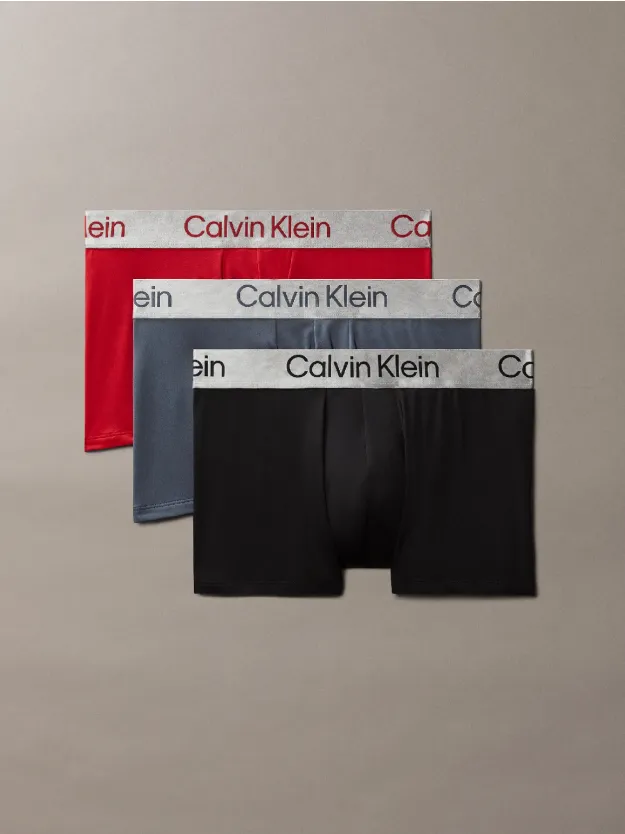 RED STAMP/BLACK/TURBULENCE 3 Pack Trunks - Micro Stretch